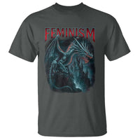 Feminism Dragon T Shirt Retro Vintage Gothic Fantasy Castle Feminist Empowerment - Wonder Print Shop