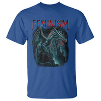 Feminism Dragon T Shirt Retro Vintage Gothic Fantasy Castle Feminist Empowerment - Wonder Print Shop