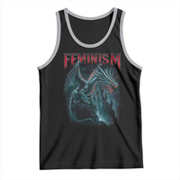 Feminism Dragon Tank Top Retro Vintage Gothic Fantasy Castle Feminist Empowerment - Wonder Print Shop