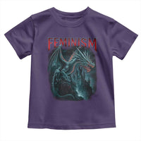 Feminism Dragon Toddler T Shirt Retro Vintage Gothic Fantasy Castle Feminist Empowerment - Wonder Print Shop