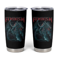 Feminism Dragon Tumbler Cup Retro Vintage Gothic Fantasy Castle Feminist Empowerment - Wonder Print Shop