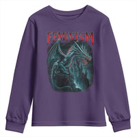 Feminism Dragon Youth Sweatshirt Retro Vintage Gothic Fantasy Castle Feminist Empowerment - Wonder Print Shop