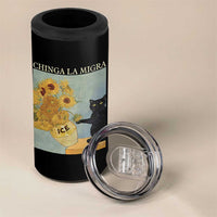 Chinga la Migra 4 in 1 Can Cooler Tumbler Subtle FDT Black Cat Meme Van Gogh Art - Wonder Print Shop
