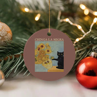Chinga la Migra Ceramic Ornament Subtle FDT Black Cat Meme Van Gogh Art - Wonder Print Shop