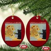 Chinga la Migra Ceramic Ornament Subtle FDT Black Cat Meme Van Gogh Art - Wonder Print Shop