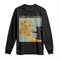Chinga la Migra Long Sleeve Shirt Subtle FDT Black Cat Meme Van Gogh Art - Wonder Print Shop