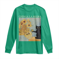 Chinga la Migra Long Sleeve Shirt Subtle FDT Black Cat Meme Van Gogh Art - Wonder Print Shop