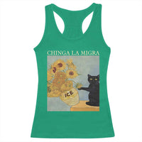 Chinga la Migra Racerback Tank Top Subtle FDT Black Cat Meme Van Gogh Art - Wonder Print Shop