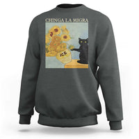 Chinga la Migra Sweatshirt Subtle FDT Black Cat Meme Van Gogh Art - Wonder Print Shop