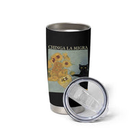 Chinga la Migra Tumbler Cup Subtle FDT Black Cat Meme Van Gogh Art - Wonder Print Shop