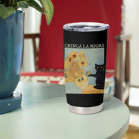 Chinga la Migra Tumbler Cup Subtle FDT Black Cat Meme Van Gogh Art - Wonder Print Shop