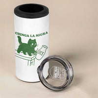 Chinga la Migra 4 in 1 Can Cooler Tumbler Funny Subtle FDT Cat Meme - Wonder Print Shop