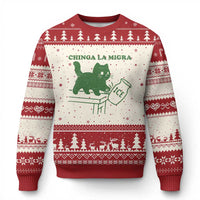 Chinga la Migra Ugly Christmas Sweater Funny Subtle FDT Cat Meme - Wonder Print Shop