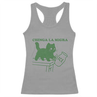 Chinga la Migra Racerback Tank Top Funny Subtle FDT Cat Meme - Wonder Print Shop