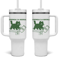 Chinga la Migra Tumbler With Handle Funny Subtle FDT Cat Meme - Wonder Print Shop