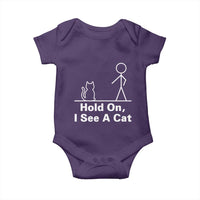 Hold On I See A Cat Baby Onesie Funny Cat Person Stick Figure Graphic - Wonder Print Shop