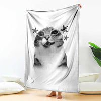 Funny Y2k Cat Meme Throw Blanket Vintage Retro Silly Cats Cats lover Gift - Wonder Print Shop