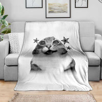 Funny Y2k Cat Meme Throw Blanket Vintage Retro Silly Cats Cats lover Gift - Wonder Print Shop