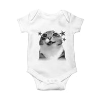 Funny Y2k Cat Meme Baby Onesie Vintage Retro Silly Cats Cats lover Gift - Wonder Print Shop