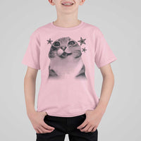 Funny Y2k Cat Meme T Shirt For Kid Vintage Retro Silly Cats Cats lover Gift - Wonder Print Shop