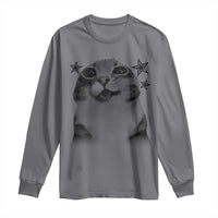 Funny Y2k Cat Meme Long Sleeve Shirt Vintage Retro Silly Cats Cats lover Gift - Wonder Print Shop