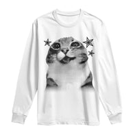 Funny Y2k Cat Meme Long Sleeve Shirt Vintage Retro Silly Cats Cats lover Gift - Wonder Print Shop