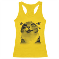 Funny Y2k Cat Meme Racerback Tank Top Vintage Retro Silly Cats Cats lover Gift - Wonder Print Shop