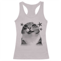 Funny Y2k Cat Meme Racerback Tank Top Vintage Retro Silly Cats Cats lover Gift - Wonder Print Shop