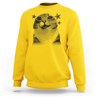 Funny Y2k Cat Meme Sweatshirt Vintage Retro Silly Cats Cats lover Gift - Wonder Print Shop