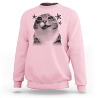 Funny Y2k Cat Meme Sweatshirt Vintage Retro Silly Cats Cats lover Gift - Wonder Print Shop