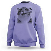 Funny Y2k Cat Meme Sweatshirt Vintage Retro Silly Cats Cats lover Gift - Wonder Print Shop