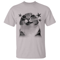 Funny Y2k Cat Meme T Shirt Vintage Retro Silly Cats Cats lover Gift - Wonder Print Shop