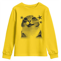 Funny Y2k Cat Meme Youth Sweatshirt Vintage Retro Silly Cats Cats lover Gift - Wonder Print Shop