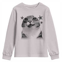 Funny Y2k Cat Meme Youth Sweatshirt Vintage Retro Silly Cats Cats lover Gift - Wonder Print Shop