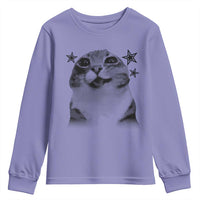 Funny Y2k Cat Meme Youth Sweatshirt Vintage Retro Silly Cats Cats lover Gift - Wonder Print Shop