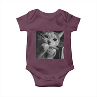 Smoking Cat Y2K Baby Onesie Vintage Grunge Cat Edgy Retro 90s Streetwear - Wonder Print Shop