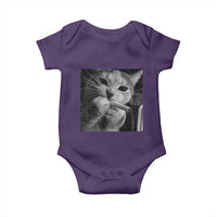 Smoking Cat Y2K Baby Onesie Vintage Grunge Cat Edgy Retro 90s Streetwear - Wonder Print Shop
