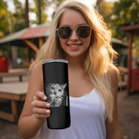 Smoking Cat Y2K Skinny Tumbler Vintage Grunge Cat Edgy Retro 90s Streetwear - Wonder Print Shop
