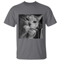 Smoking Cat Y2K T Shirt Vintage Grunge Cat Edgy Retro 90s Streetwear - undefined