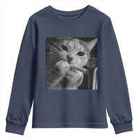 Smoking Cat Y2K Youth Sweatshirt Vintage Grunge Cat Edgy Retro 90s Streetwear - Wonder Print Shop