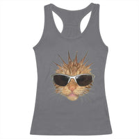 Funny Y2k Retro Cat Meme Racerback Tank Top Vintage Cat Edgy Retro 90s Streetwear - Wonder Print Shop