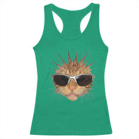 Funny Y2k Retro Cat Meme Racerback Tank Top Vintage Cat Edgy Retro 90s Streetwear - Wonder Print Shop