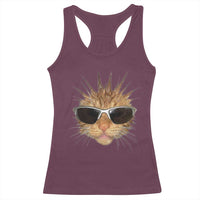 Funny Y2k Retro Cat Meme Racerback Tank Top Vintage Cat Edgy Retro 90s Streetwear - Wonder Print Shop