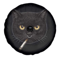 Smoking Cat Y2K Spare Tire Cover Vintage Black Cat Edgy Retro 90s Grunge - Wonder Print Shop