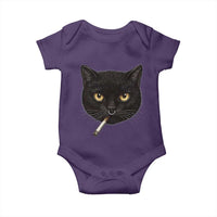Smoking Cat Y2K Baby Onesie Vintage Black Cat Edgy Retro 90s Grunge - Wonder Print Shop