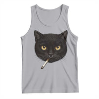 Smoking Cat Y2K Tank Top Vintage Black Cat Edgy Retro 90s Grunge - Wonder Print Shop