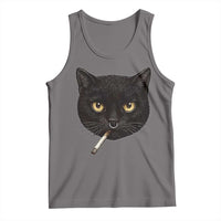 Smoking Cat Y2K Tank Top Vintage Black Cat Edgy Retro 90s Grunge - Wonder Print Shop