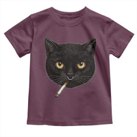 Smoking Cat Y2K Toddler T Shirt Vintage Black Cat Edgy Retro 90s Grunge - Wonder Print Shop