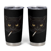 Smoking Cat Y2K Tumbler Cup Vintage Black Cat Edgy Retro 90s Grunge - Wonder Print Shop