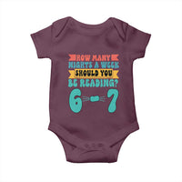 Funny 67 Six Seven Teacher Baby Onesie How Many Nights A Week Should You Be Reading 6 7 - Wonder Print Shop
